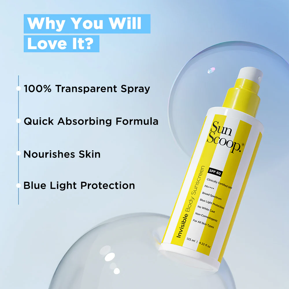 Invisible Sunscreen Spray for Body | SPF 60, PA++++ (125ml) - Image 4